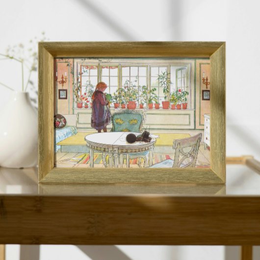 Bloemen op de vensterbank Carl Larsson Poster
