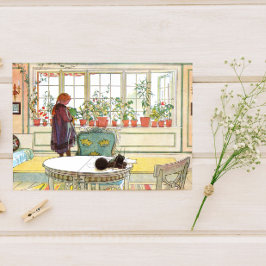 Bloemen op de vensterbank Carl Larsson Swedish Briefkaart
