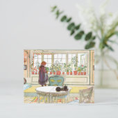 Bloemen op de vensterbank Carl Larsson Swedish Briefkaart (Staand voorkant)
