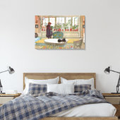 Bloemen op de vensterbank door Carl Larsson Canvas Afdruk (Insitu (Slaapkamer))