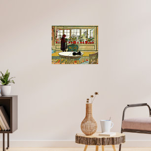 Bloemen op de vensterbank, poster