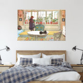 Bloemen op de vensterbank Van A Home Carl Larsson Canvas Afdruk (Insitu (Slaapkamer))