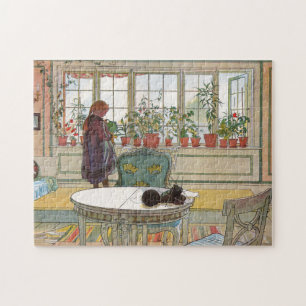 Bloemen op de vensterbank Van A Home Carl Larsson Legpuzzel