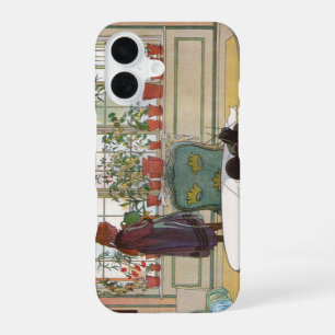 Bloemen op de vensterbank van Carl Larsson iPhone 16 Hoesje