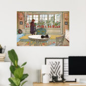 Bloemen op de vensterbank Van een thuis Carl Larss Poster (Thuiskantoor)