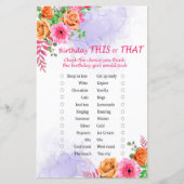 bloemen op de volgende dag dit of dat spel (Voorkant)