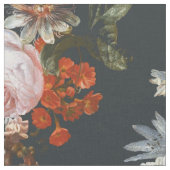 bloemen op donkerblauwe achtergrond stof (Close Up)