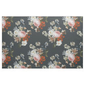 bloemen op donkerblauwe achtergrond stof (Fat Quarter)