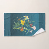 bloemen op donkergroene Iris Floral Bad Handdoek (Handdoek)