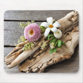 Bloemen op drijfhout muismat (Voorkant)