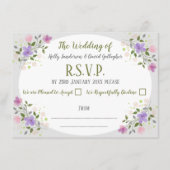 Bloemen op een bruiloft informatiekaartje (Voorkant)