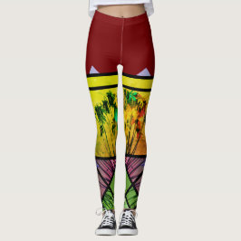 Bloemen op een canvas leggings