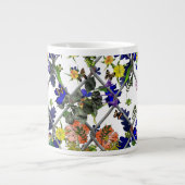 Bloemen op een hek grote koffiekop (Voorkant)