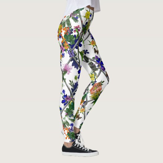 Bloemen op een hek leggings (Rechts)