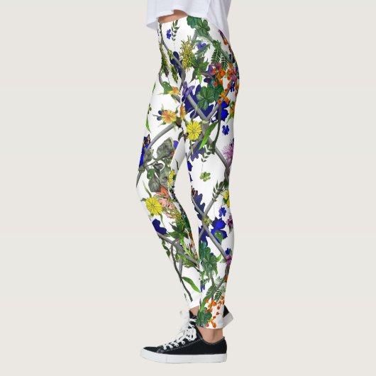 Bloemen op een hek leggings (Links)