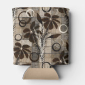 Bloemen op een ingecheckte achtergrond in een bijt blikjeskoeler (Achterkant)