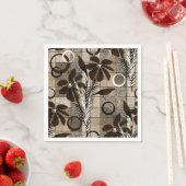 Bloemen op een ingecheckte achtergrond in een bijt servet (Insitu)