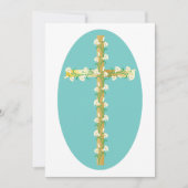 Bloemen op een kruisuitnodiging kaart (Voorkant)