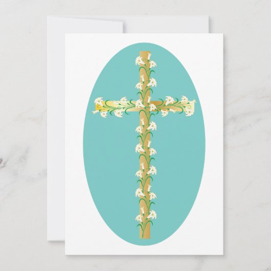 Bloemen op een kruisuitnodiging kaart (Voorkant)