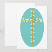 Bloemen op een kruisuitnodiging kaart (Voorkant / Achterkant)