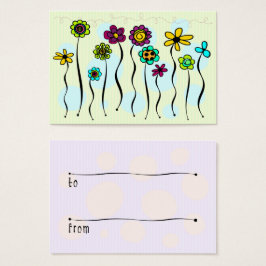 Bloemen op een Label met tikkaartjes Visitekaartjes
