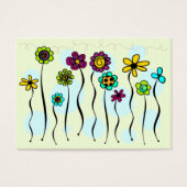 Bloemen op een Label met tikkaartjes Visitekaartjes (Voorkant)