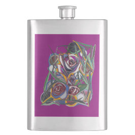 Bloemen op een paarse achtergrond flacon