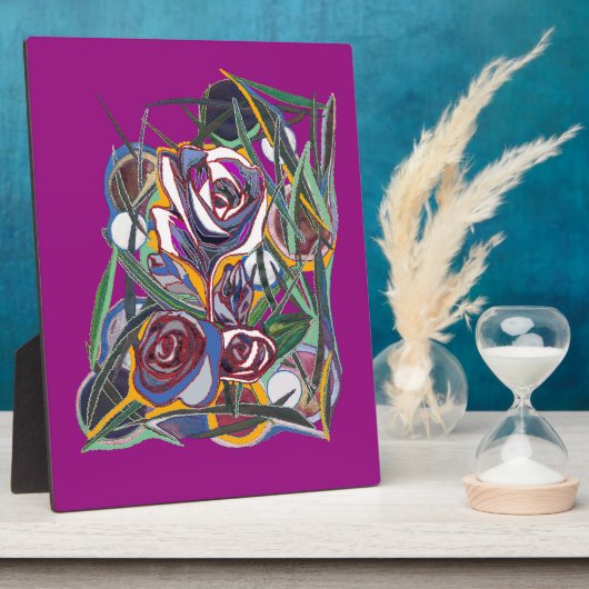 Bloemen op een paarse achtergrond fotoplaat (Zijkant)