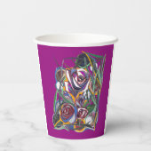 Bloemen op een paarse achtergrond papieren bekers (Achterkant)