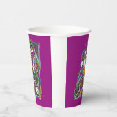 Bloemen op een paarse achtergrond papieren bekers (Rechts)