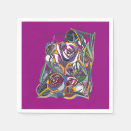 Bloemen op een paarse achtergrond servet