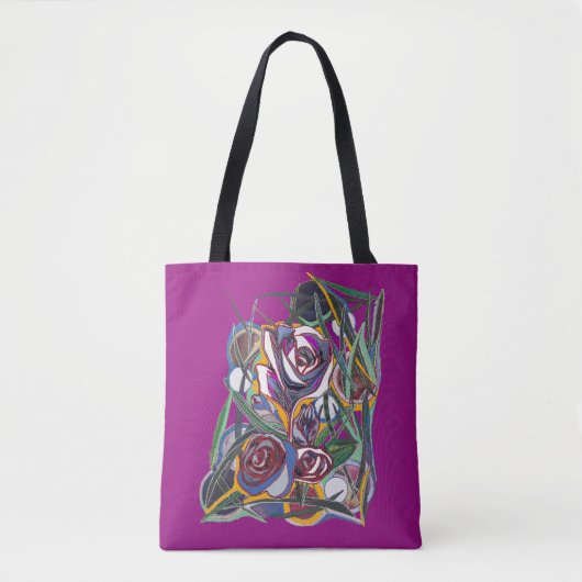 Bloemen op een paarse achtergrond tote bag (Voorkant)