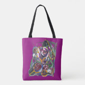 Bloemen op een paarse achtergrond tote bag (Achterkant)