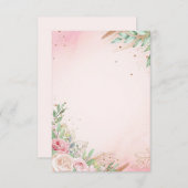 Bloemen op een roze achtergrond kaart (Voorkant / Achterkant)