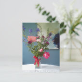 Bloemen op een tafel briefkaart (Staand voorkant)
