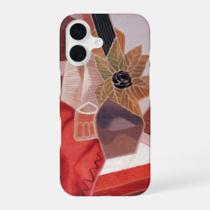 Bloemen op een tafel van Juan Gris, Vintage Cubism iPhone 16 Hoesje