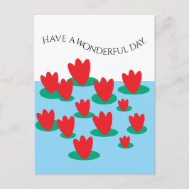 Bloemen op een vijver briefkaart