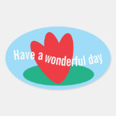 Bloemen op een vijver ovale sticker (Voorkant)