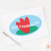 Bloemen op een vijver ovale sticker (Envelop)