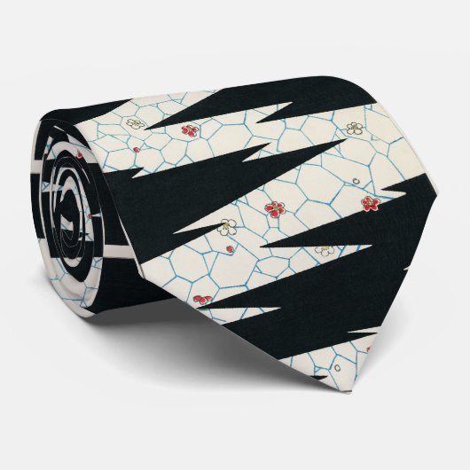 Bloemen op een voetpad Stropdas: kunst ontmoet ele Stropdas (Opgerold)