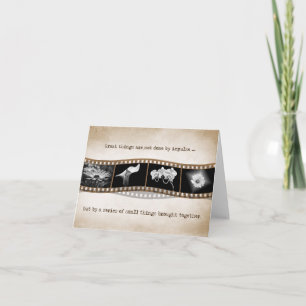 bloemen op filmstrip met quote kaart