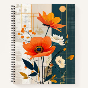 Bloemen op gemengde media notitieboek
