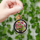 Bloemen op Glas in lood Sleutelhanger (Hand)