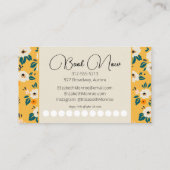 Bloemen op Gold Salon Hair Stylist Make-up Loyalit Visitekaartje (Achterkant)