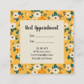 Bloemen op Gold Salon Hair Stylist Makeup Afsprakenkaartje (Achterkant)