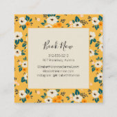 Bloemen op Gold Salon Hair Stylist Makeup Vierkante Visitekaartje (Achterkant)