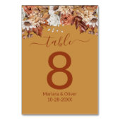Bloemen op gouden Herfst tafelnummer (Achterkant)