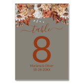 Bloemen op Grijs Herfst tafelnummer (Achterkant)