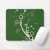 Bloemen op groen - Mousepad Muismat (Met muis)