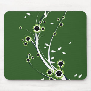 Bloemen op groen - Mousepad Muismat